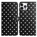 iPhone 16 Pro Wallet Case mit Punktmuster - Schwarz