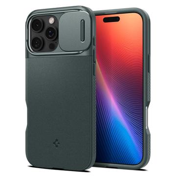 iPhone 16 Pro Spigen Optik Armor Mag Hülle - Abgrundgrün