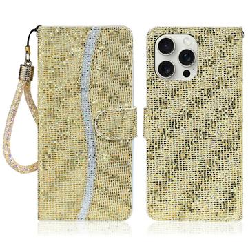 iPhone 16 Pro Stilvolle Glitzer Wallet Hülle