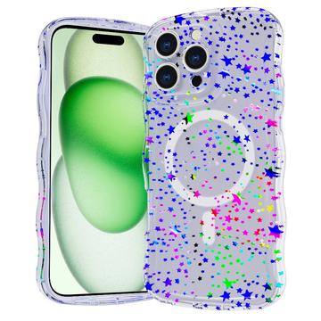 iPhone 16 Pro Wave-Edge Laser Glitter MagSafe Hülle - Stern