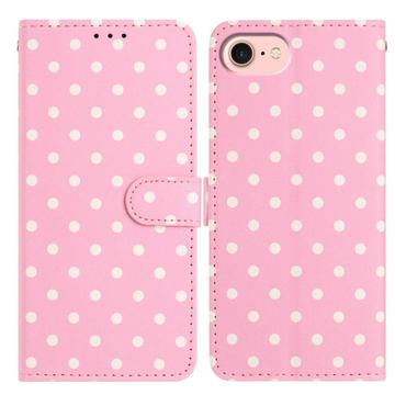 iPhone 16e Polka-Dot-Muster Wallet Hülle - Rosa