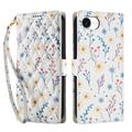 iPhone 16e Rhombisches Blumen Wallet Hülle - Bunte Blumen