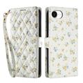 iPhone 16e Rhombisches Blumen Wallet Hülle - Gelbe Blumen