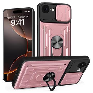 iPhone 16e Drehring-Hybrid Hülle mit Kameraschutz - Roségold