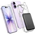 iPhone 17 4-in-1-MagSafe-Schutzset mit Kartenhalter - Transparent / Schwarz