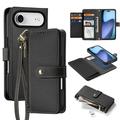 iPhone Air Dux Ducis Lawa Brieftaschen-Lederhülle mit abnehmbarer Magnetabdeckung - Schwarz