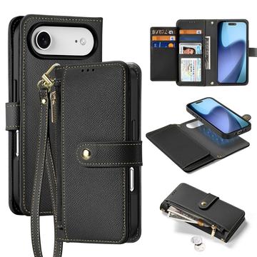 iPhone Air Dux Ducis Lawa Brieftaschen-Lederhülle mit abnehmbarer Magnetabdeckung - Schwarz