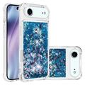 iPhone Air Glitter Quicksand TPU Hülle - blaue Herzen