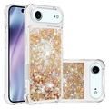 iPhone Air Glitter Quicksand TPU Hülle - Goldene Herzen