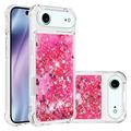 iPhone Air Glitter Quicksand TPU Hülle - rosa Herzen
