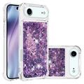 iPhone Air Glitter Quicksand TPU Hülle - lila Herzen