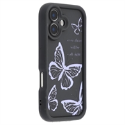 iPhone 17 TPU-Hülle mit Schmetterlings-Print - lila / schwarz