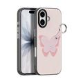 iPhone 17 Dux Ducis Luvy Hülle mit Fingerring/Handschlaufe - Hellrosa / Schmetterling