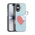 iPhone 17 Dux Ducis Luvy Hülle mit Finger Ring/Handschlaufe - Himmelblau / Herz