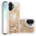 iPhone 17 Glitter Quicksand TPU Hülle - Goldene Herzen