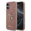 iPhone 17 Guess Fixed Glitter 4G Metal Logo Hülle - Rosa