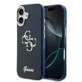 iPhone 17 Guess IML 4G Script Metal Logo-Hülle - Blau