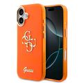 iPhone 17 Guess IML 4G Script Metal Logo-Hülle - Orange