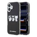 iPhone 17 Karl Lagerfeld IML Choupette Trio Wasserfarben-Hülle - MagSafe-kompatibel - Schwarz