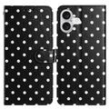 iPhone 17 Wallet Case mit Punktmuster - Schwarz