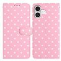 iPhone 17 Polka-Dot-Muster Wallet Hülle - Rosa