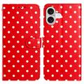 iPhone 17 Polka-Dot-Muster Wallet Hülle - Rot