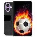 iPhone 17 Premium Schutzhülle mit Geldbörse - Fußball Flamme