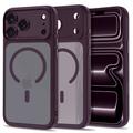 iPhone 17 Pro/18 Pro Tech-Protect MagPeak MagSafe CC-Hülle – Mattes Dunkelkirschrot