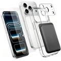 iPhone 17 Pro 4-in-1-MagSafe-Schutzset mit Kartenhalter - Transparent / Schwarz