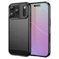 iPhone 17 Pro Gebürstete TPU Hülle - Karbonfaser - Schwarz