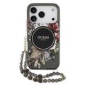 iPhone 17 Pro Guess IML Flowers Hülle mit Perlenband