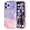 iPhone 17 Pro Luxus Marmor Hybrid Hülle - Blau / Rosa
