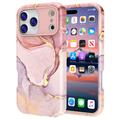 iPhone 17 Pro Luxus Marmor Hybrid Hülle - Rosa / Gold