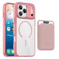 iPhone 17 Pro MagSafe Hülle mit Kartenhalter - Pink / Durchsichtig