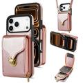 iPhone 17 Pro Max Alles-in-einem-Hülle mit Brieftasche und Armband - Roségold