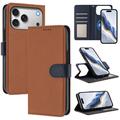 iPhone 17 Pro Max Abnehmbare Wallet Hülle mit MagSafe, RFID Schutz und Handschlaufe - Braun / Blau