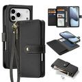 iPhone 17 Pro Max Dux Ducis Lawa Brieftaschen-Lederhülle mit abnehmbarer Magnetabdeckung - Schwarz