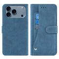 iPhone 17 Pro Max Elegante retro wallet hülle mit drehbarem Kartenhalter und Standfunktion - Blau