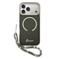 iPhone 17 Pro Max Guess IML Glitter Script Armband Hülle - MagSafe-kompatibel - Schwarz