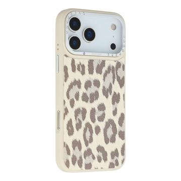 iPhone 17 Pro Max Jaucase Magnetische Hybridhülle mit Leopardenmuster - Weiß