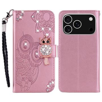 iPhone 17 Pro Max Eule Strass Wallet Hülle