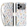 iPhone 17 Pro Max Rhombisches Blumen Wallet Hülle - Bunte Blumen