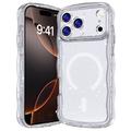 iPhone 17 Pro Max Wave-Edge Laser Glitter MagSafe Hülle - Durchsichtig