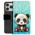 iPhone 17 Pro Premium Schutzhülle mit Geldbörse - Panda