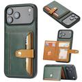 iPhone 17 Pro Retro Style Hülle mit Geldbörse - Grün