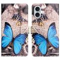 iPhone 17 Style Serie Wallet Hülle - Blau Schmetterling