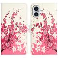 iPhone 17 Style Serie Wallet Hülle - Rosa Blumen