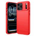 iPhone 18 Pro Gebürstete TPU Hülle - Karbonfaser