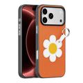 iPhone 18 Pro Dux Ducis Luvy Hülle mit Fingerring/Handschlaufe - Orange / Gänseblümchen