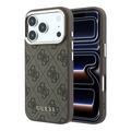 iPhone 18 Pro Guess 4G Gold Frame Hülle - MagSafe-kompatibel - Braun